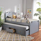 Mariana Traditional Transitional Grey Finished Wood Twin Size 3-Drawer Storage Bed with Pull-Out Trundle Bed FredCo