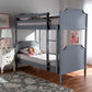 Mariana Traditional Transitional Grey Finished Wood Twin Size Bunk Bed FredCo