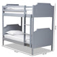 Mariana Traditional Transitional Grey Finished Wood Twin Size Bunk Bed FredCo