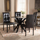 Marie Modern and Contemporary Dark Brown Faux Leather Upholstered and Dark brown Finished Wood 5-Piece Dining Set FredCo