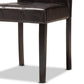 Marie Modern and Contemporary Dark Brown Faux Leather Upholstered and Dark brown Finished Wood 7-Piece Dining Set FredCo