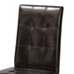 Marie Modern and Contemporary Dark Brown Faux Leather Upholstered and Dark brown Finished Wood 7-Piece Dining Set FredCo