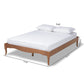 Marieke Vintage French Inspired Ash Wanut Finished Full Size Wood Bed Frame FredCo
