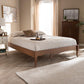 Marieke Vintage French Inspired Ash Wanut Finished Queen Size Wood Bed Frame FredCo