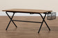 Mariela Natural Brown and Black Low Profile Coffee Table with Basket FredCo