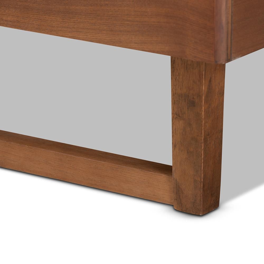 Marin Modern and Contemporary Walnut Brown Finished Wood Queen Size Platform Bed FredCo