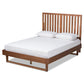 Marin Modern and Contemporary Walnut Brown Finished Wood Queen Size Platform Bed FredCo