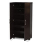 Marine Modern and Contemporary Wenge Dark Brown Finished 2-Door Wood Entryway Shoe Storage Cabinet FredCo