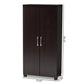 Marine Modern and Contemporary Wenge Dark Brown Finished 2-Door Wood Entryway Shoe Storage Cabinet FredCo