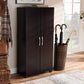 Marine Modern and Contemporary Wenge Dark Brown Finished 2-Door Wood Entryway Shoe Storage Cabinet FredCo