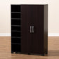 Marine Modern and Contemporary Wenge Dark Brown Finished 2-Door Wood Entryway Shoe Storage Cabinet with Open Shelves FredCo