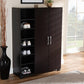Marine Modern and Contemporary Wenge Dark Brown Finished 2-Door Wood Entryway Shoe Storage Cabinet with Open Shelves FredCo