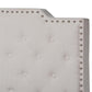 Marion Modern Transitional Beige Fabric Upholstered Button Tufted Full Size Panel Bed FredCo