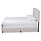 Marion Modern Transitional Beige Fabric Upholstered Button Tufted Full Size Panel Bed FredCo