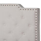 Marion Modern Transitional Beige Fabric Upholstered Button Tufted King Size Panel Bed FredCo