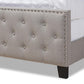 Marion Modern Transitional Grey Fabric Upholstered Button Tufted Queen Size Panel Bed FredCo