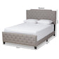 Marion Modern Transitional Grey Fabric Upholstered Button Tufted Queen Size Panel Bed FredCo
