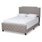 Marion Modern Transitional Grey Fabric Upholstered Button Tufted Queen Size Panel Bed FredCo