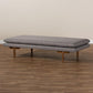 Marit Mid-Century Modern Grey Fabric Upholstered Walnut Finished Wood Daybed FredCo