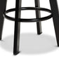 Maritta Vintage Industrial Rustic Walnut Finished Wood and Black Metal 3-Piece Height Adjustable Bar Pub Set FredCo