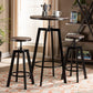 Maritta Vintage Industrial Rustic Walnut Finished Wood and Black Metal 3-Piece Height Adjustable Bar Pub Set FredCo
