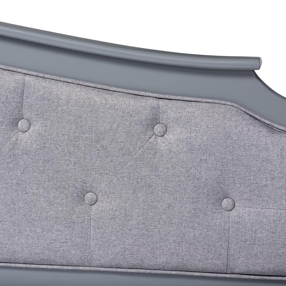 Marlie Classic and Traditional Grey Fabric Upholstered Grey Finished Wood Twin Size Daybed with Trundle FredCo