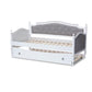 Marlie Classic and Traditional Grey Fabric Upholstered White Finished Wood Twin Size Daybed with Trundle FredCo