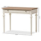 Marquetterie French Provincial Weathered Oak and Whitewash Writing Desk FredCo
