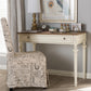 Marquetterie French Provincial Weathered Oak and Whitewash Writing Desk FredCo