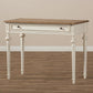 Marquetterie French Provincial Weathered Oak and Whitewash Writing Desk FredCo