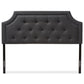 Mars Modern and Contemporary Dark Grey Fabric Queen Size Headboard FredCo