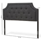 Mars Modern and Contemporary Dark Grey Fabric Queen Size Headboard FredCo