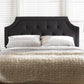 Mars Modern and Contemporary Dark Grey Fabric Queen Size Headboard FredCo