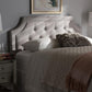 Mars Modern and Contemporary Greyish Beige Fabric King Size Headboard FredCo