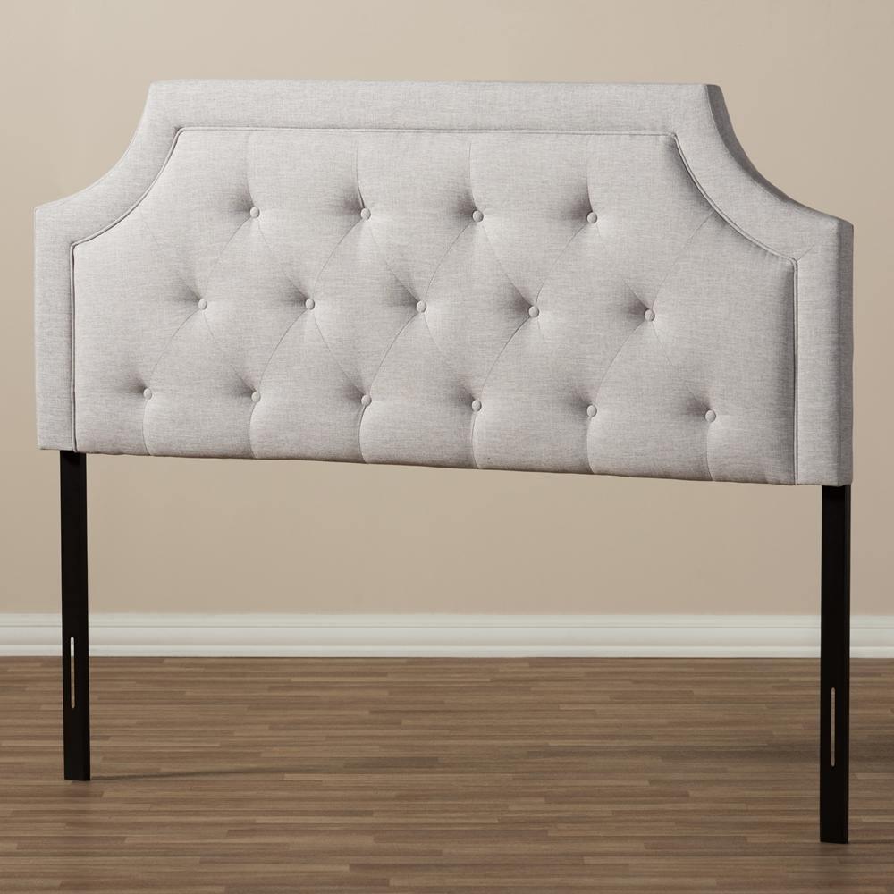 Mars Modern and Contemporary Greyish Beige Fabric King Size Headboard FredCo