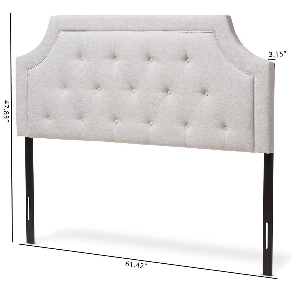 Mars Modern and Contemporary Greyish Beige Fabric King Size Headboard FredCo
