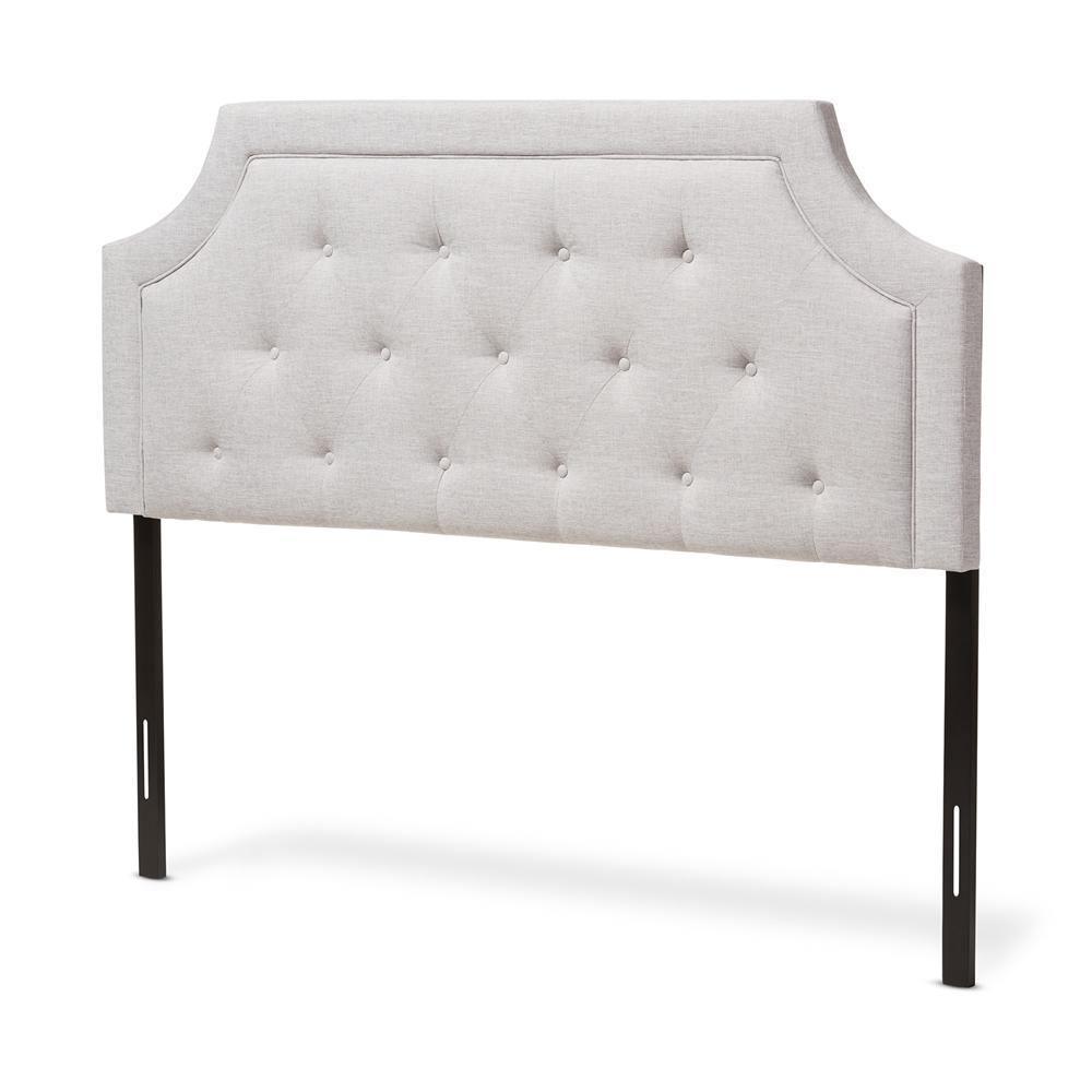 Mars Modern and Contemporary Greyish Beige Fabric King Size Headboard FredCo
