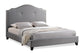 Marsha Scalloped Gray Linen Modern Bed with Upholstered Headboard - King Size FredCo