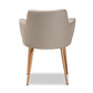 Martine Glam and Luxe Grey Faux Leather Upholstered Gold Finished Metal Dining Chair FredCo