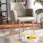 Martine Glam and Luxe Grey Faux Leather Upholstered Gold Finished Metal Dining Chair FredCo