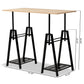 Mary Modern and Industrial Light Oak Finished Wood and Black Metal Height Adjustable Desk FredCo