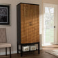 Marya Mid-Century Modern Dark Brown And Walnut Two-Tone Solid Rubberwood MDF Veneered Wine Cabinet FredCo