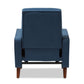 Mathias Mid-century Modern Blue Fabric Upholstered Lounge Chair FredCo