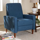Mathias Mid-century Modern Blue Fabric Upholstered Lounge Chair FredCo