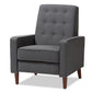 Mathias Mid-century Modern Grey Fabric Upholstered Lounge Chair FredCo