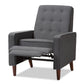 Mathias Mid-century Modern Grey Fabric Upholstered Lounge Chair FredCo