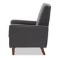 Mathias Mid-century Modern Grey Fabric Upholstered Lounge Chair FredCo