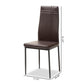 Matiese Modern and Contemporary Brown Faux Leather Upholstered Dining Chair (Set of 4) FredCo