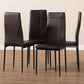 Matiese Modern and Contemporary Brown Faux Leather Upholstered Dining Chair (Set of 4) FredCo