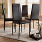 Matiese Modern and Contemporary Brown Faux Leather Upholstered Dining Chair (Set of 4) FredCo
